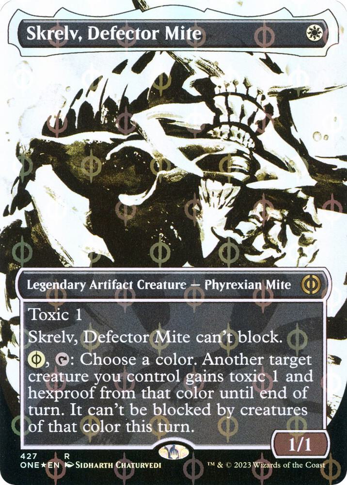 Skrelv, Defector Mite (Showcase) (Step-and-Compleat Foil) 427 card from Phyrexia: All Will Be One