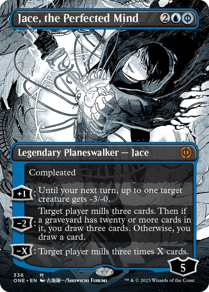 Jace, the Perfected Mind (Borderless) 336 card from Phyrexia: All Will Be One