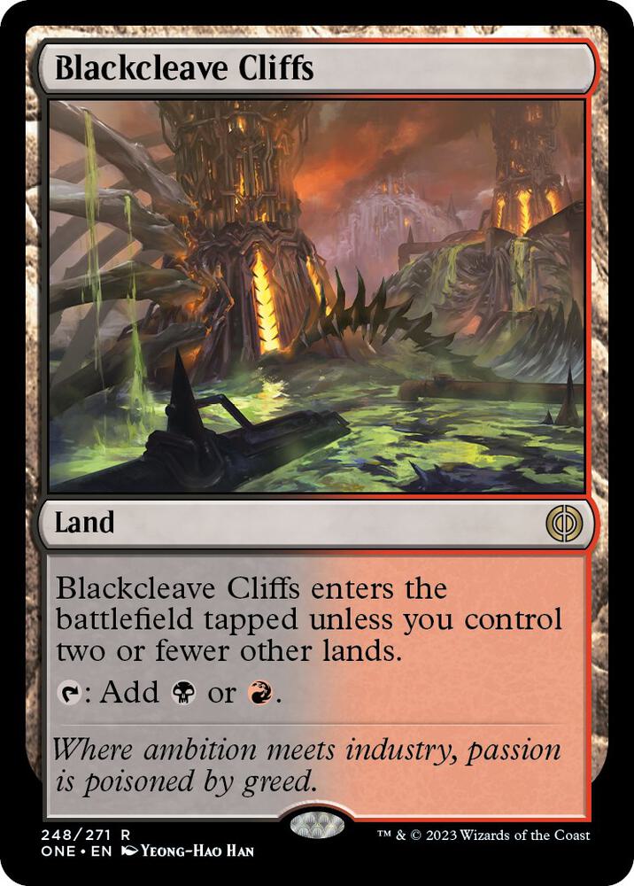 Blackcleave Cliffs 248 card from Phyrexia: All Will Be One