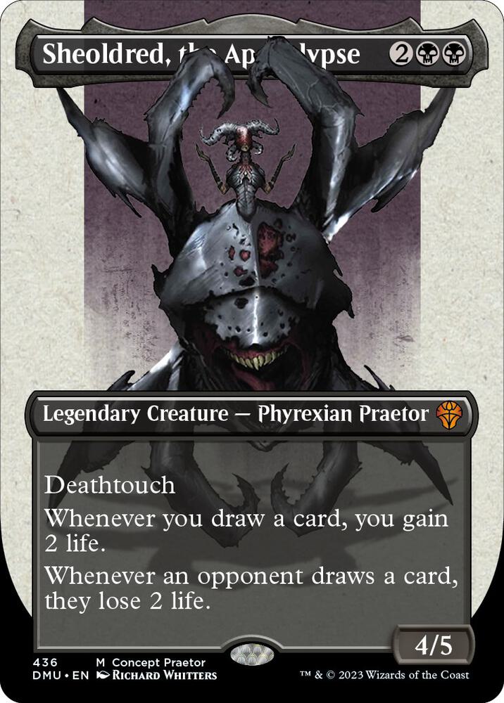 Sheoldred, the Apocalypse (Concept Praetor) (Step-And-Compleat Foil) 436 card from Phyrexia: All Will Be One
