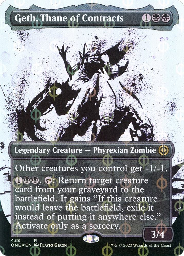 Geth, Thane of Contracts (Showcase) (Step-and-Compleat Foil) 438 card from Phyrexia: All Will Be One