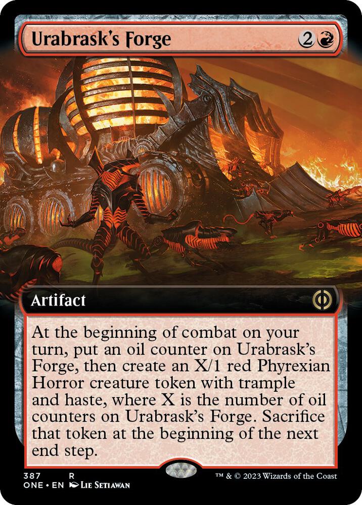 Urabrask's Forge (Extended Art) 387 card from Phyrexia: All Will Be One