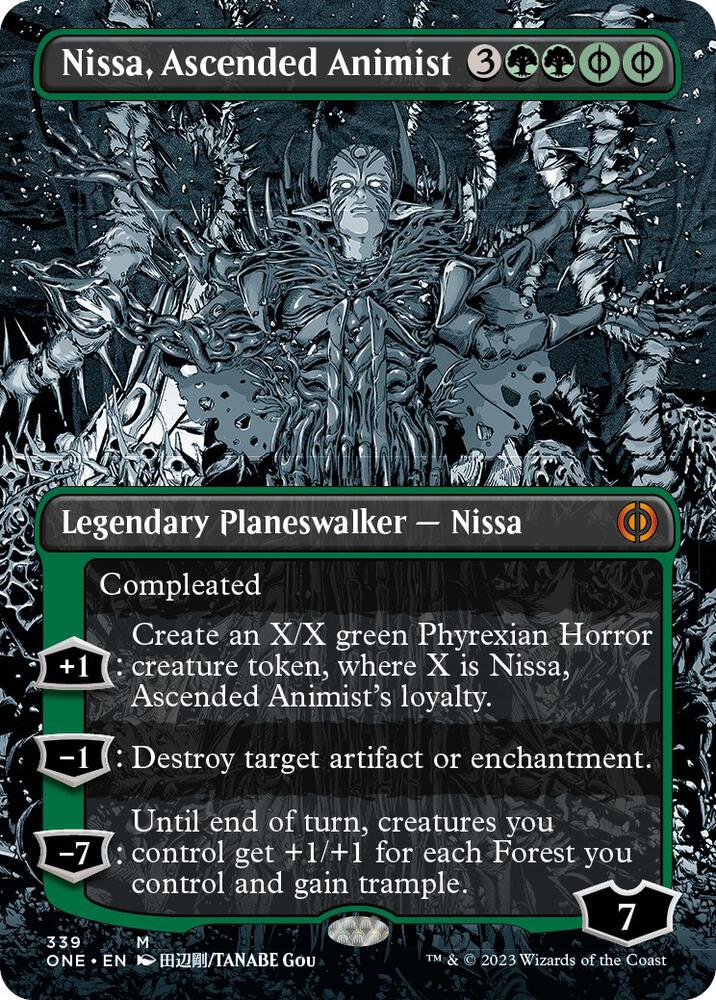 Nissa, Ascended Animist (Borderless) 339 card from Phyrexia: All Will Be One