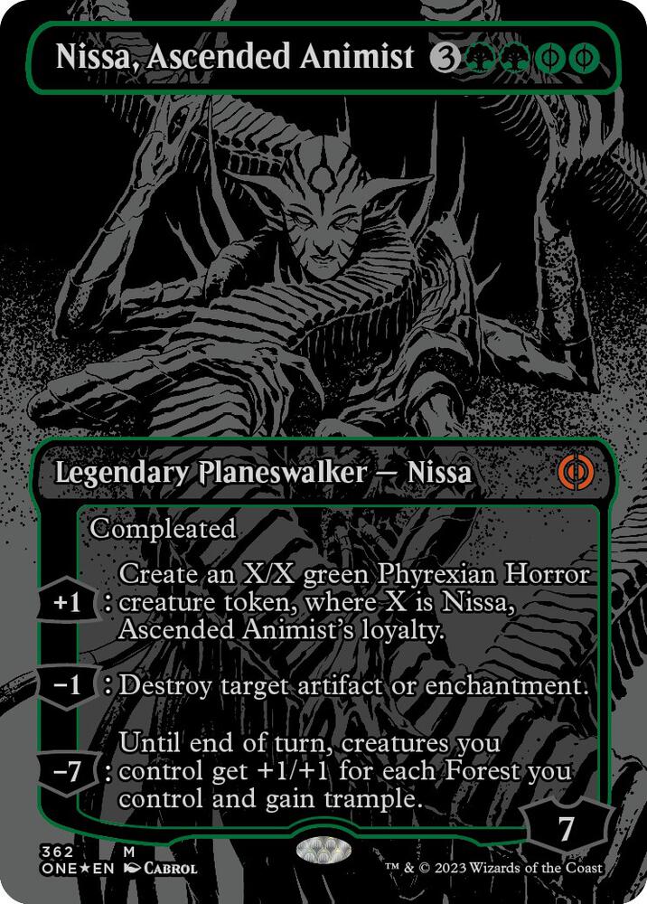 Nissa, Ascended Animist (Oil Slick Raised Foil) 362 card from Phyrexia: All Will Be One