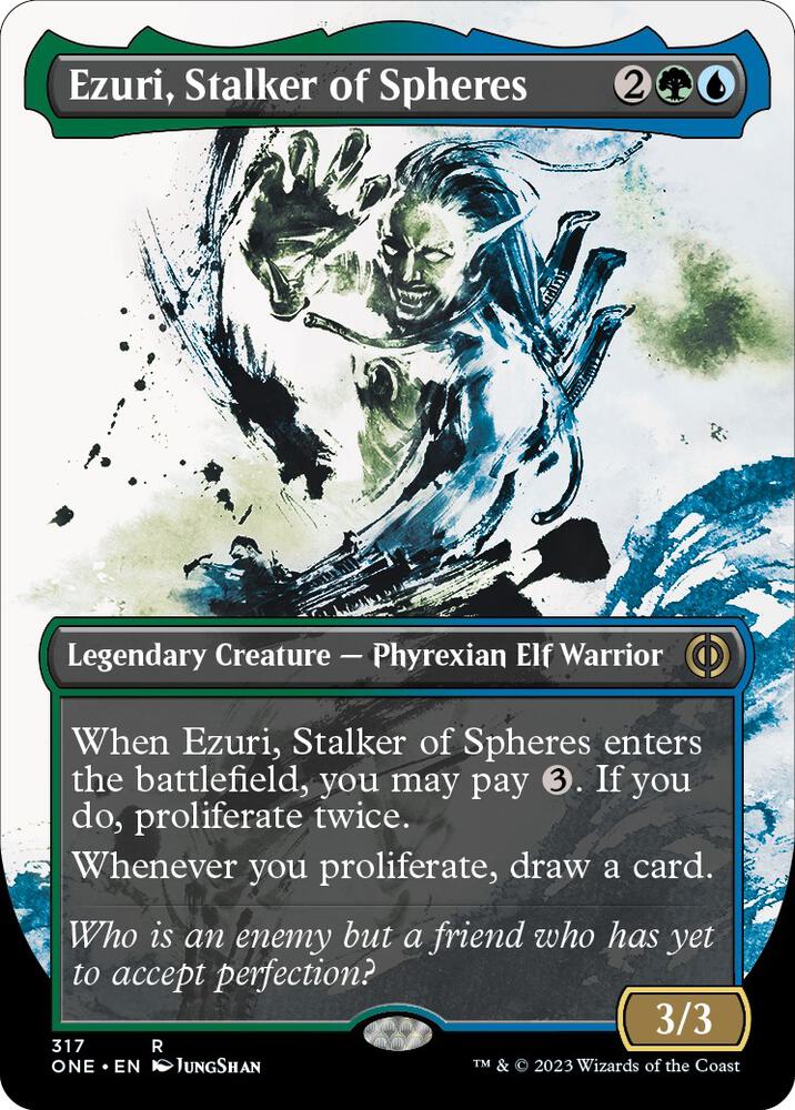 Ezuri, Stalker of Spheres (Showcase) 317 card from Phyrexia: All Will Be One