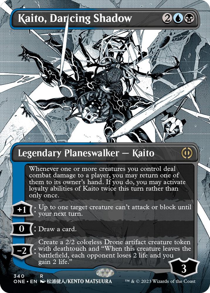 Kaito, Dancing Shadow (Borderless) 340 card from Phyrexia: All Will Be One