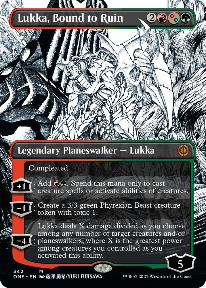 Lukka, Bound to Ruin (Borderless) 342 card from Phyrexia: All Will Be One