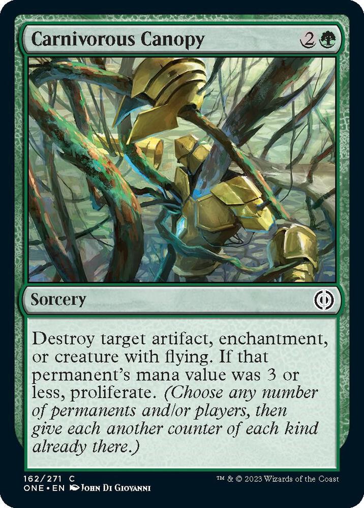 Carnivorous Canopy 162 card from Phyrexia: All Will Be One