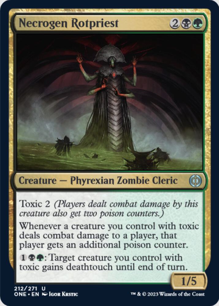 Necrogen Rotpriest 212 card from Phyrexia: All Will Be One