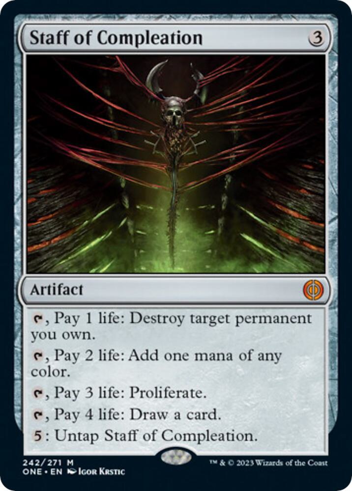 Staff of Compleation 242 card from Phyrexia: All Will Be One