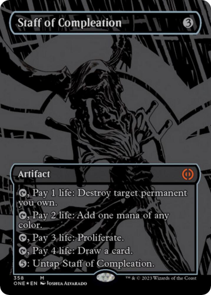 Staff of Compleation (Oil Slick Raised Foil) 358 card from Phyrexia: All Will Be One