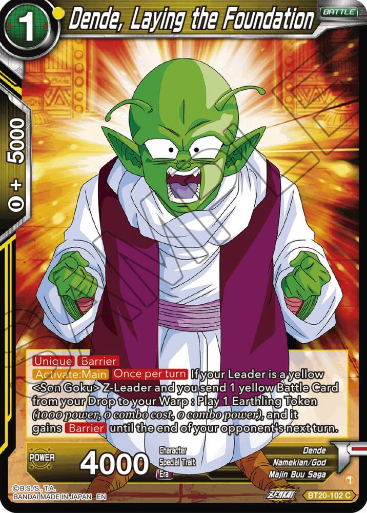 Dende, Laying the Foundation BT20-102 card from Power Absorbed