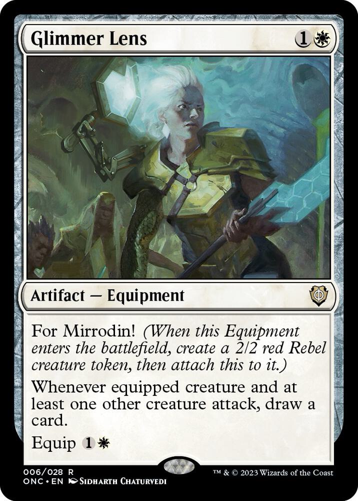 Glimmer Lens 6 card from Commander: Phyrexia: All Will Be One