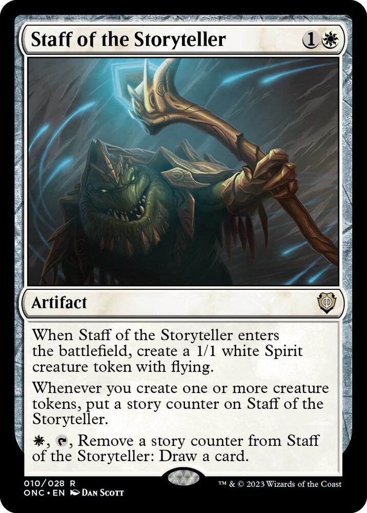 Staff of the Storyteller 10 card from Commander: Phyrexia: All Will Be One