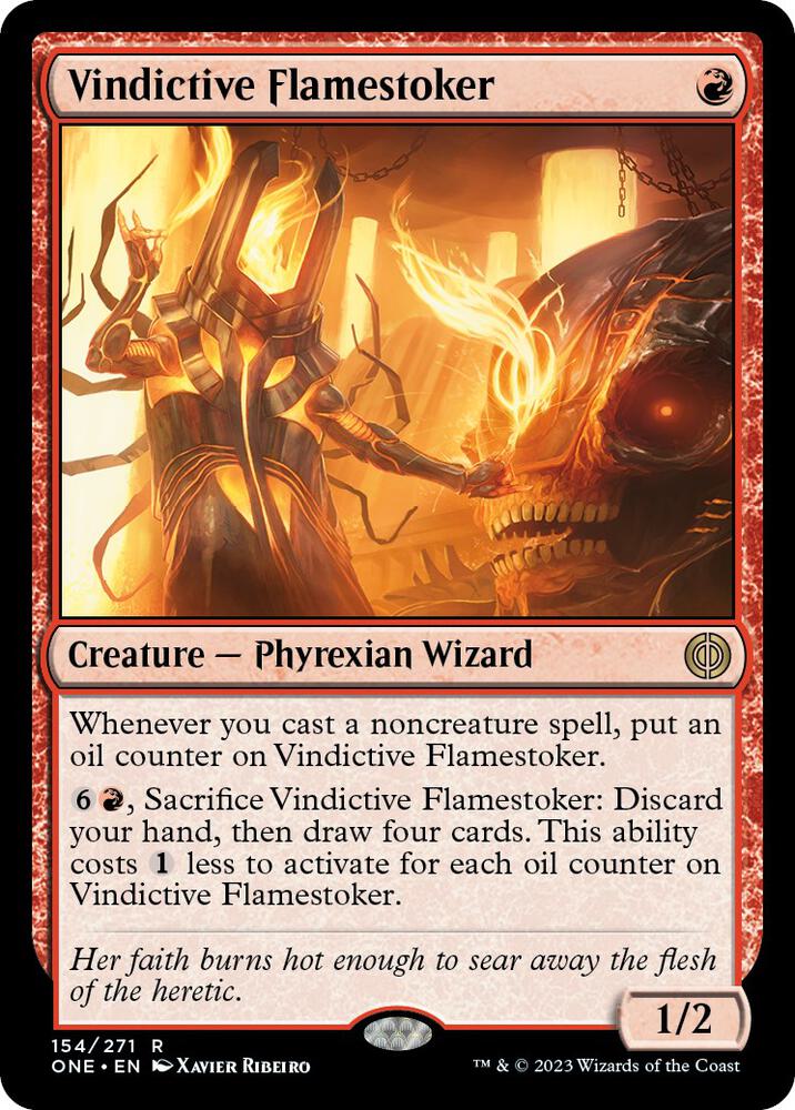 Vindictive Flamestoker 154 card from Phyrexia: All Will Be One