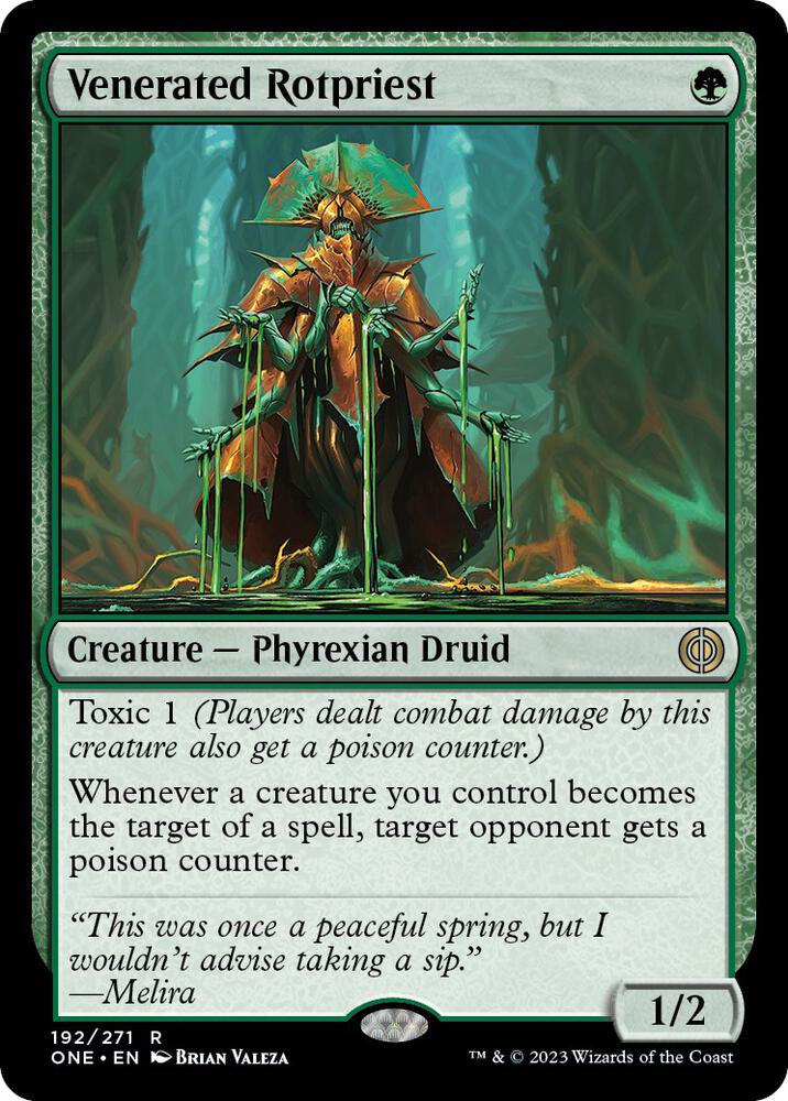 Venerated Rotpriest 192 card from Phyrexia: All Will Be One