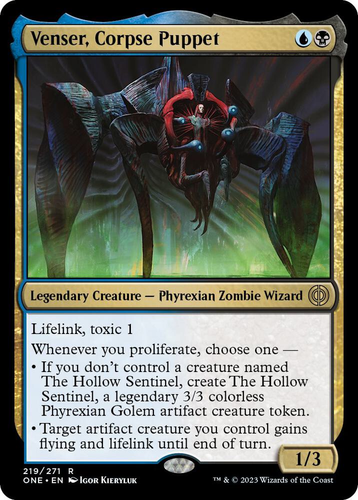 Venser, Corpse Puppet 219 card from Phyrexia: All Will Be One