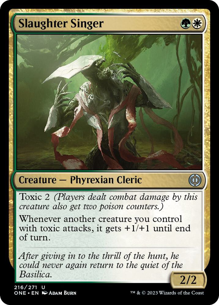 Slaughter Singer 216 card from Phyrexia: All Will Be One