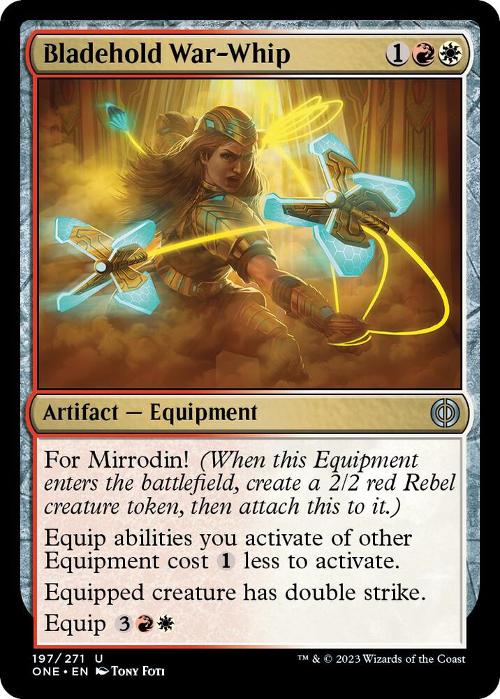 Bladehold War-Whip 197 card from Phyrexia: All Will Be One