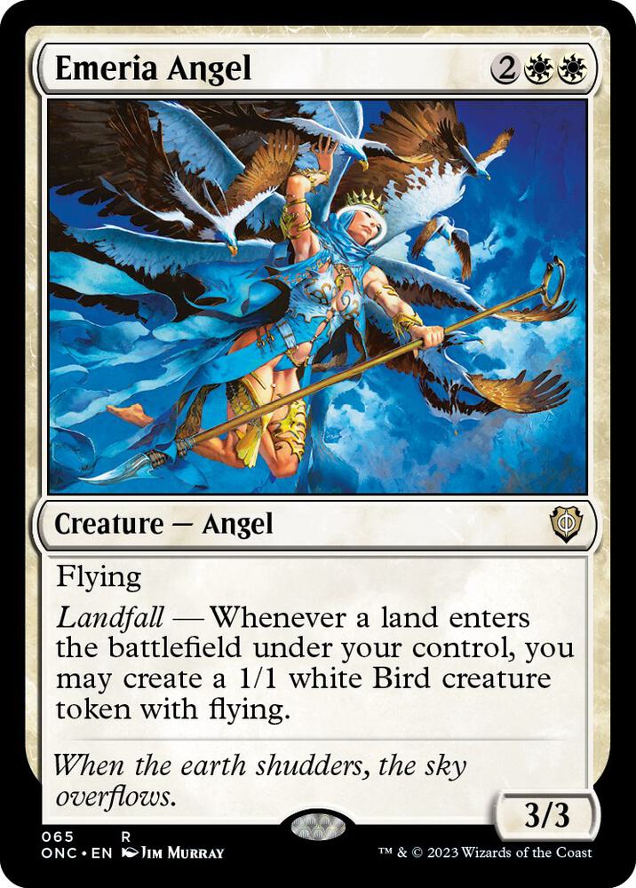 Emeria Angel 65 card from Commander: Phyrexia: All Will Be One