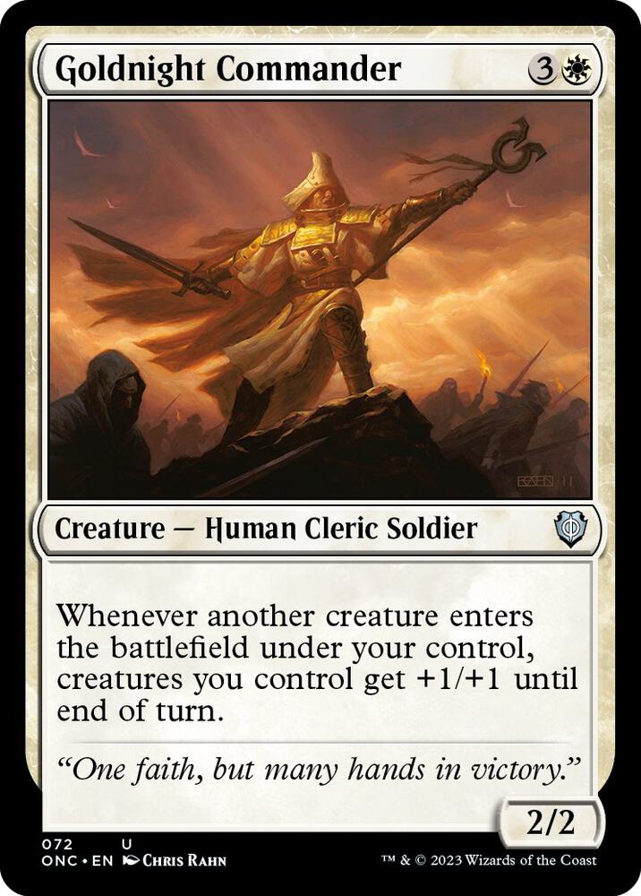 Goldnight Commander 72 card from Commander: Phyrexia: All Will Be One