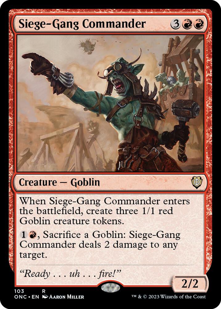 Siege-Gang Commander 103 card from Commander: Phyrexia: All Will Be One