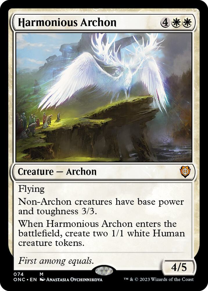 Harmonious Archon 74 card from Commander: Phyrexia: All Will Be One