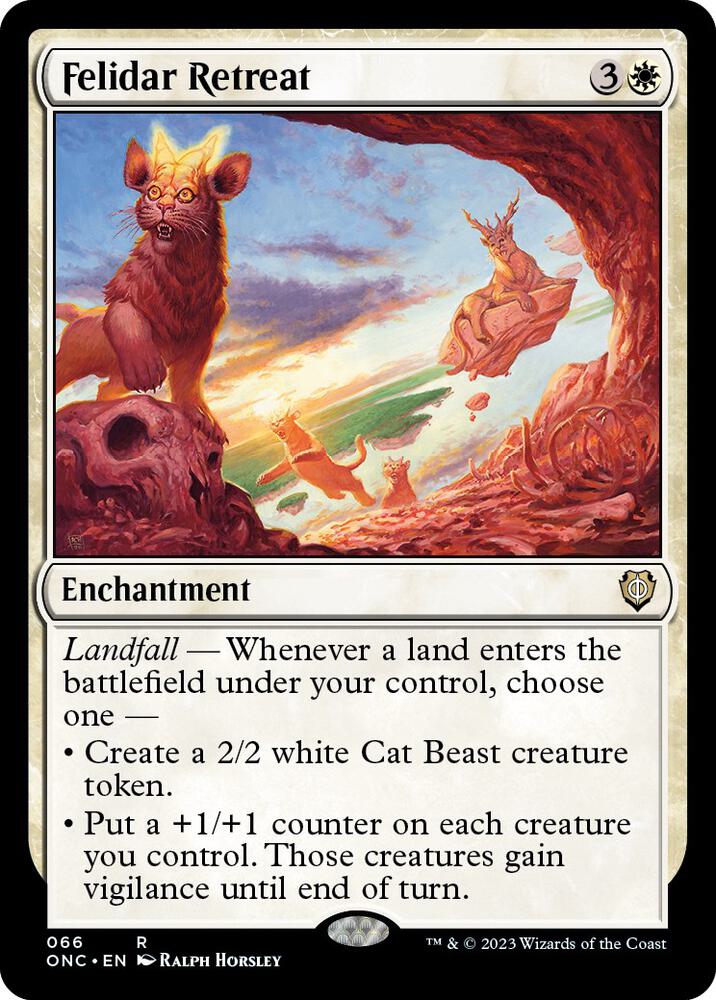 Felidar Retreat 66 card from Commander: Phyrexia: All Will Be One