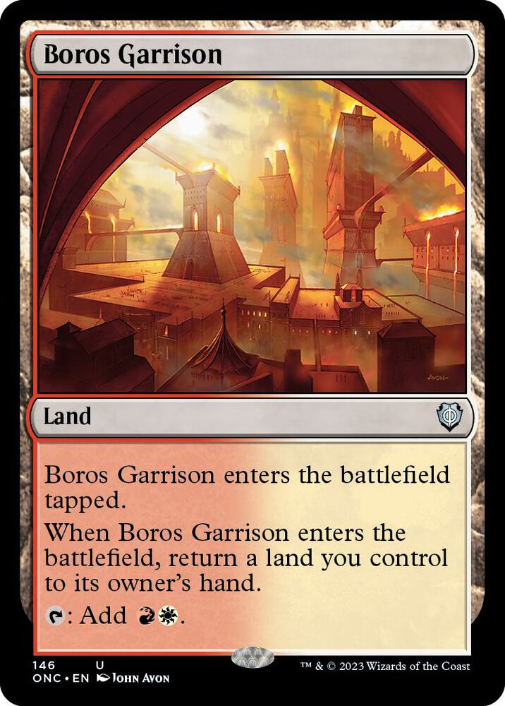 Boros Garrison 146 card from Commander: Phyrexia: All Will Be One