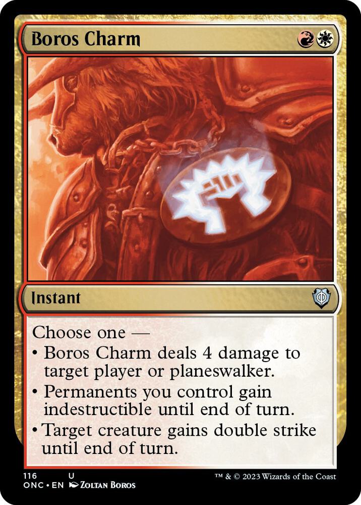 Boros Charm 116 card from Commander: Phyrexia: All Will Be One