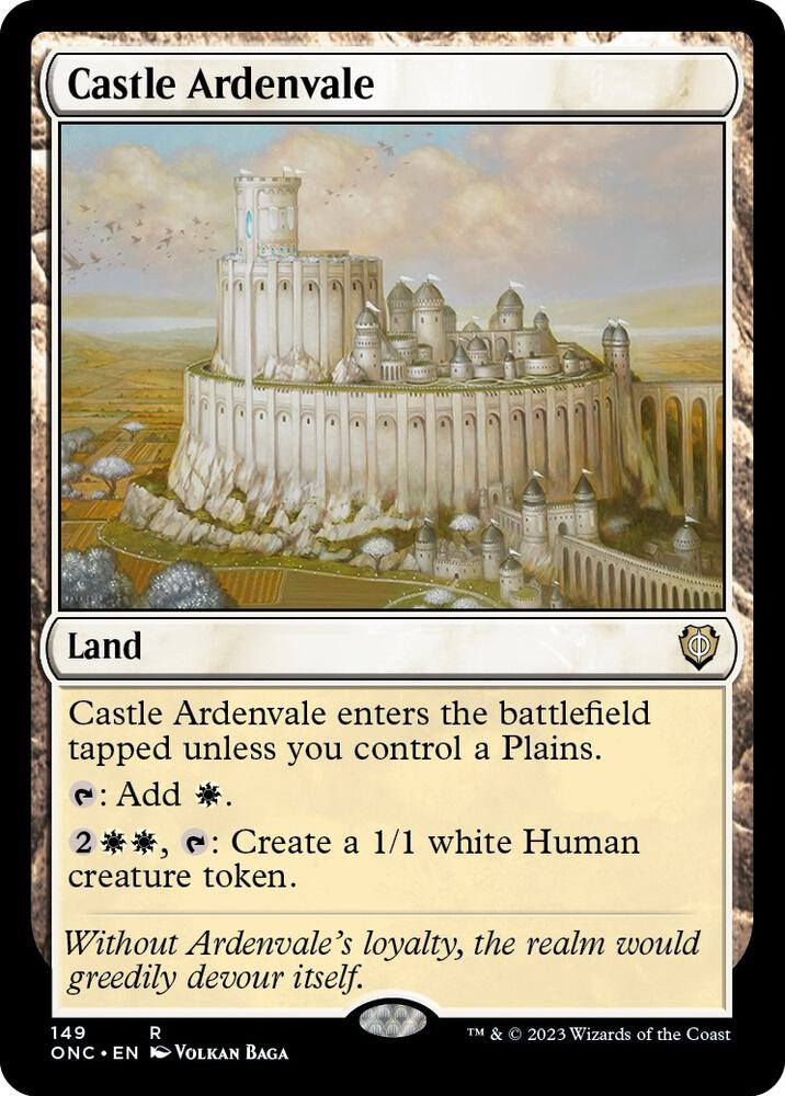 Castle Ardenvale 149 card from Commander: Phyrexia: All Will Be One
