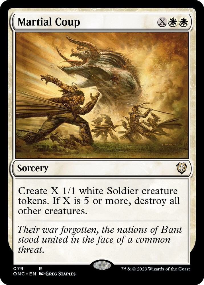 Martial Coup 79 card from Commander: Phyrexia: All Will Be One