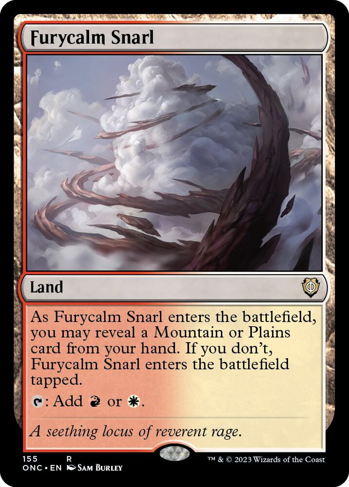 Furycalm Snarl 155 card from Commander: Phyrexia: All Will Be One