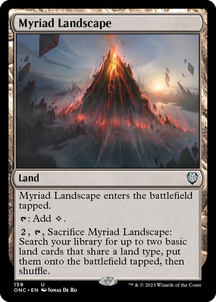 Myriad Landscape 159 card from Commander: Phyrexia: All Will Be One
