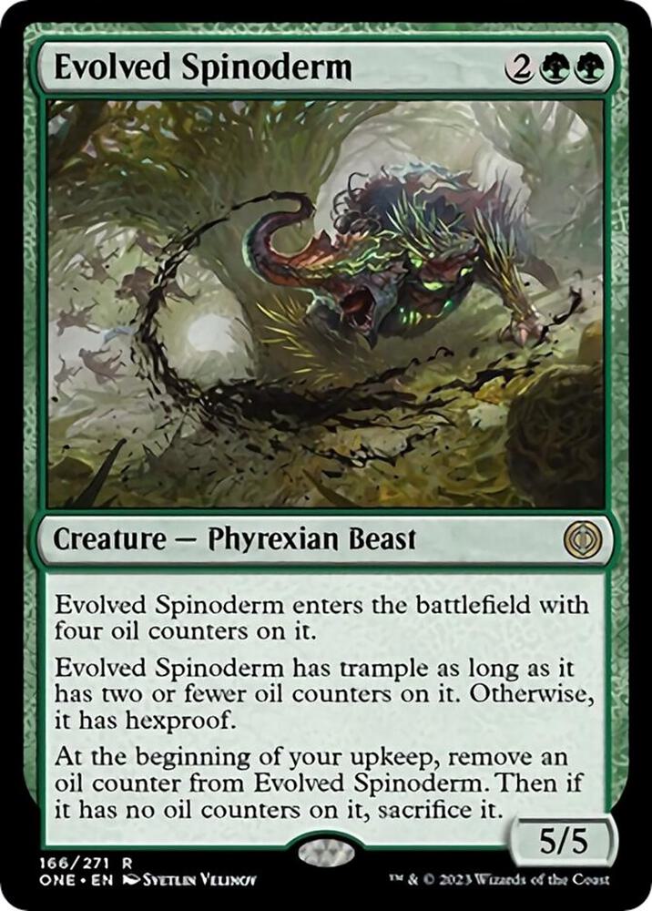 Evolved Spinoderm 166 card from Phyrexia: All Will Be One