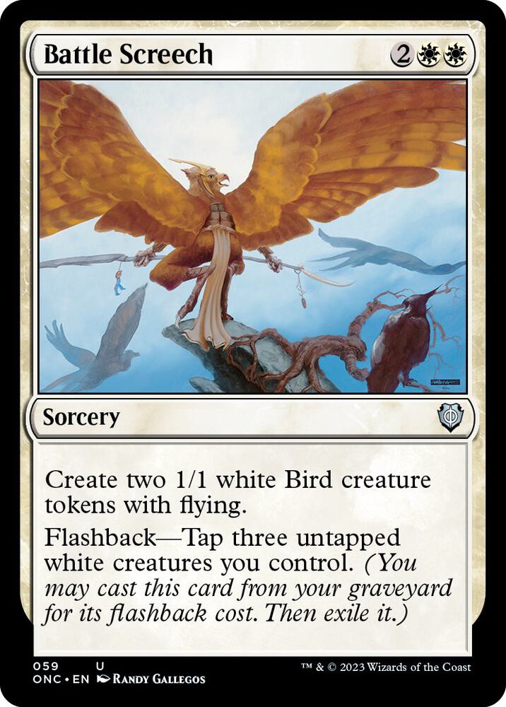 Battle Screech 59 card from Commander: Phyrexia: All Will Be One