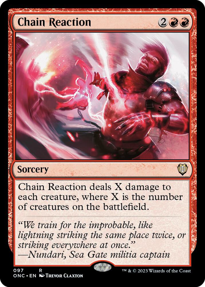 Chain Reaction 97 card from Commander: Phyrexia: All Will Be One