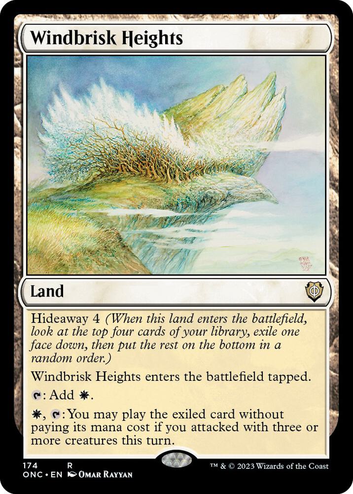Windbrisk Heights 174 card from Commander: Phyrexia: All Will Be One