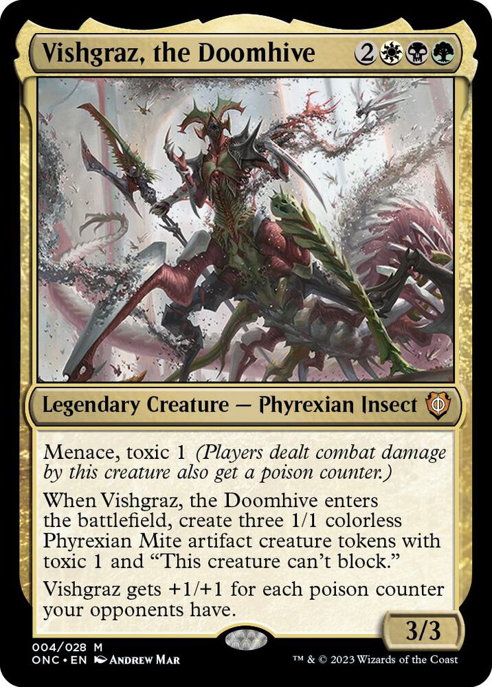Vishgraz, the Doomhive 4 card from Commander: Phyrexia: All Will Be One