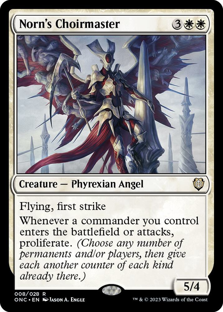 Norn's Choirmaster 8 card from Commander: Phyrexia: All Will Be One
