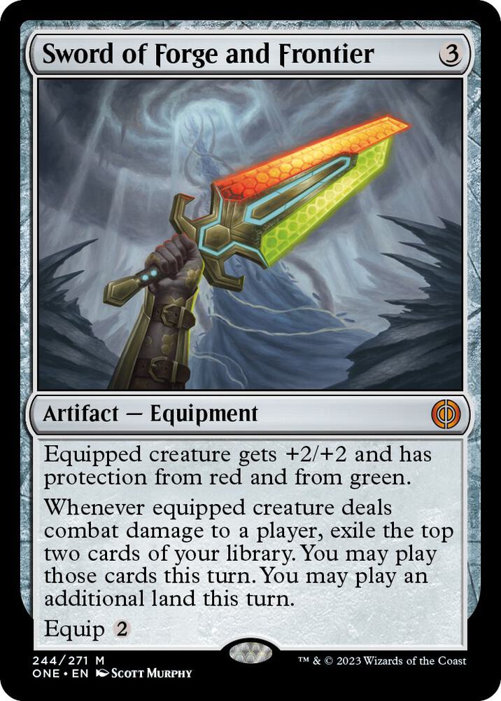 Sword of Forge and Frontier 244 card from Phyrexia: All Will Be One