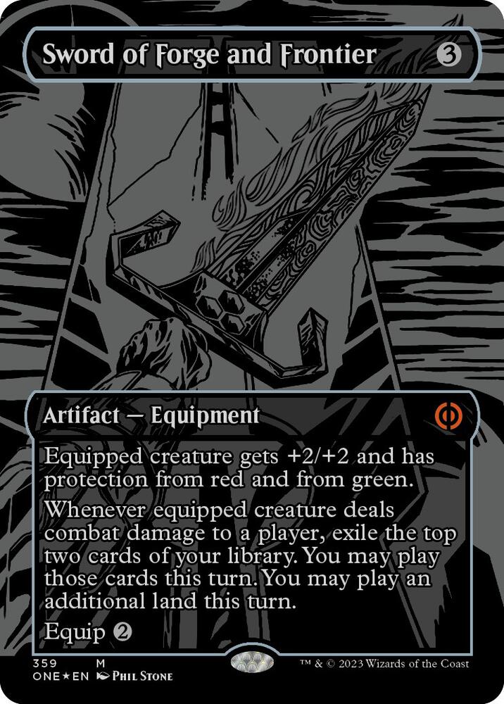Sword of Forge and Frontier (Oil Slick Raised Foil) 359 card from Phyrexia: All Will Be One