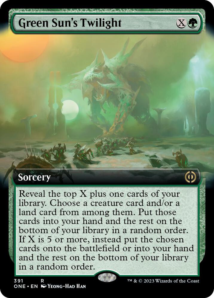 Green Sun's Twilight (Extended Art) 391 card from Phyrexia: All Will Be One