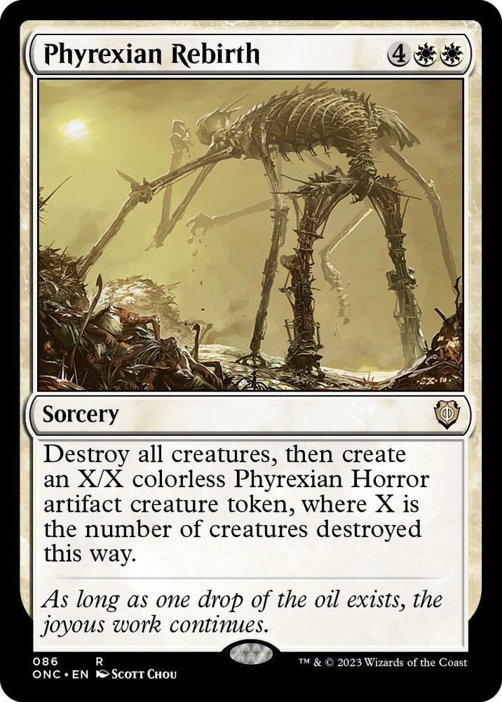 Phyrexian Rebirth 86 card from Commander: Phyrexia: All Will Be One
