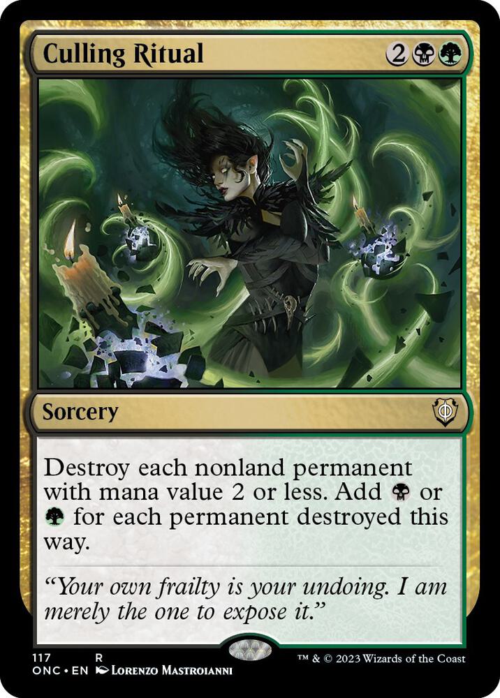 Culling Ritual 117 card from Commander: Phyrexia: All Will Be One