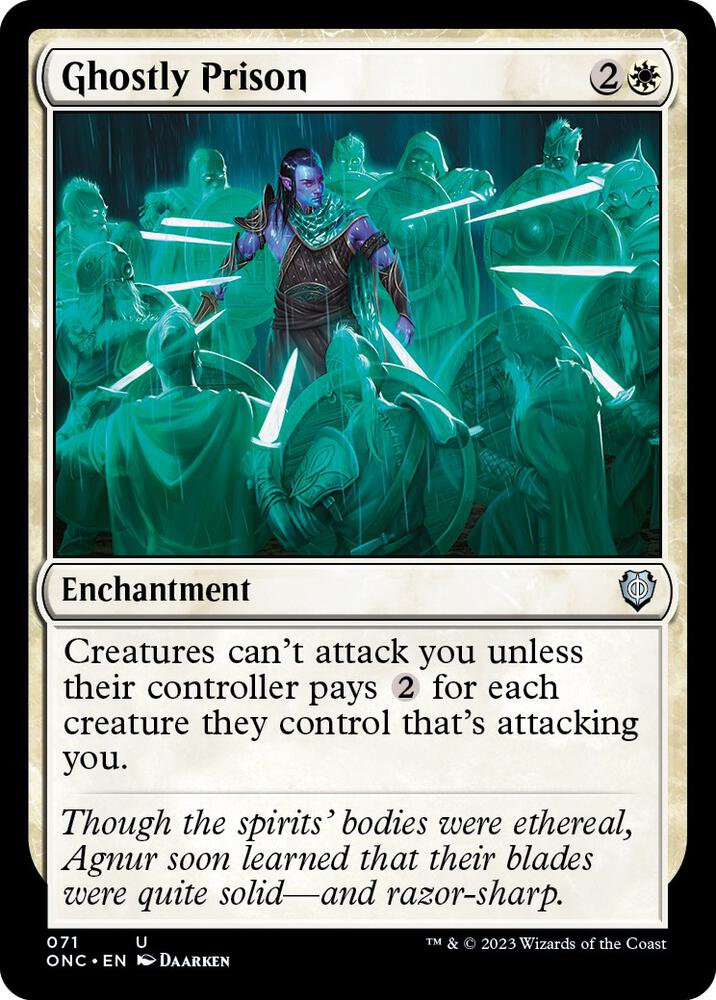 Ghostly Prison 71 card from Commander: Phyrexia: All Will Be One
