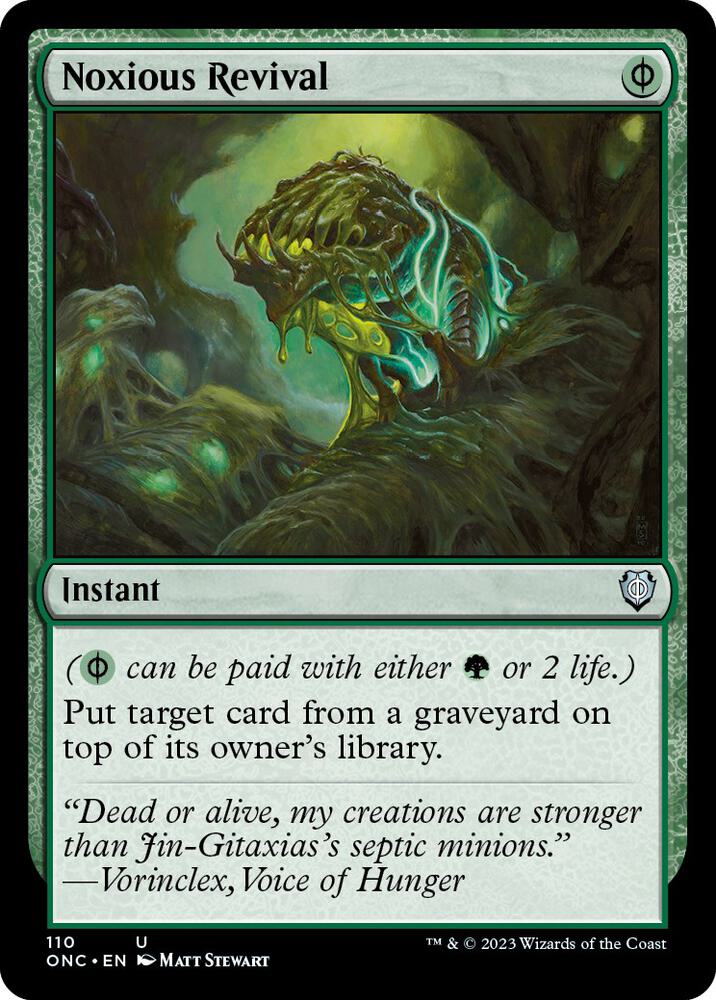 Noxious Revival 110 card from Commander: Phyrexia: All Will Be One