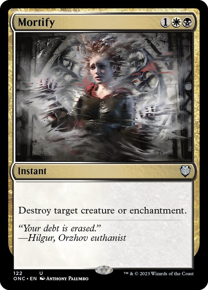 Mortify 122 card from Commander: Phyrexia: All Will Be One