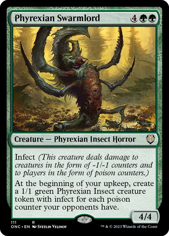 Phyrexian Swarmlord 111 card from Commander: Phyrexia: All Will Be One