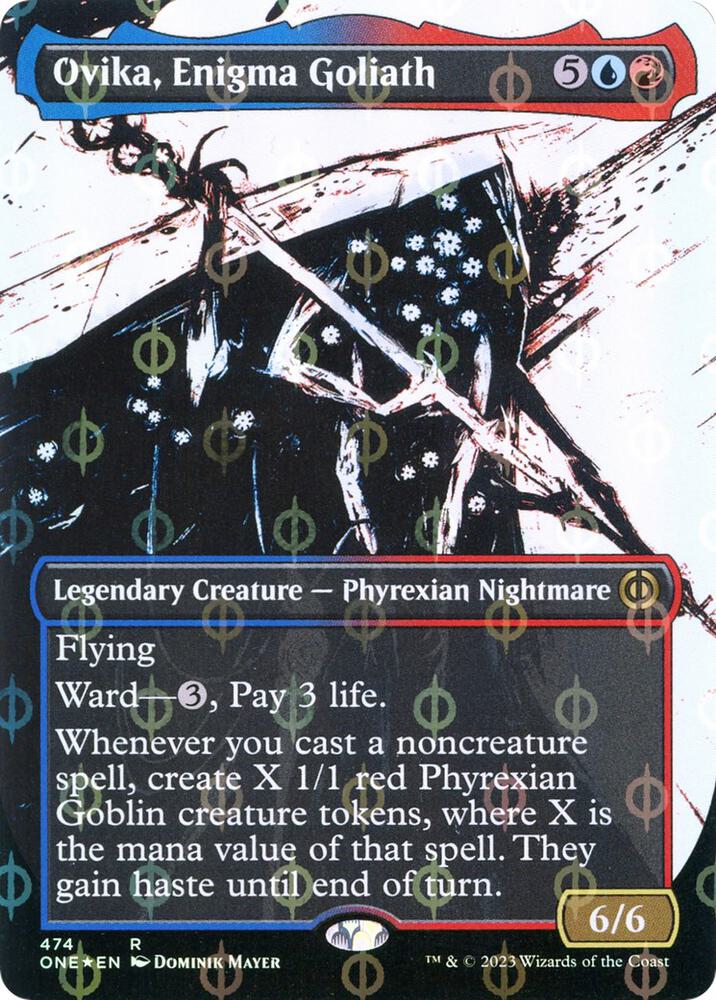 Ovika, Enigma Goliath (Showcase) (Step-and-Compleat Foil) 474 card from Phyrexia: All Will Be One